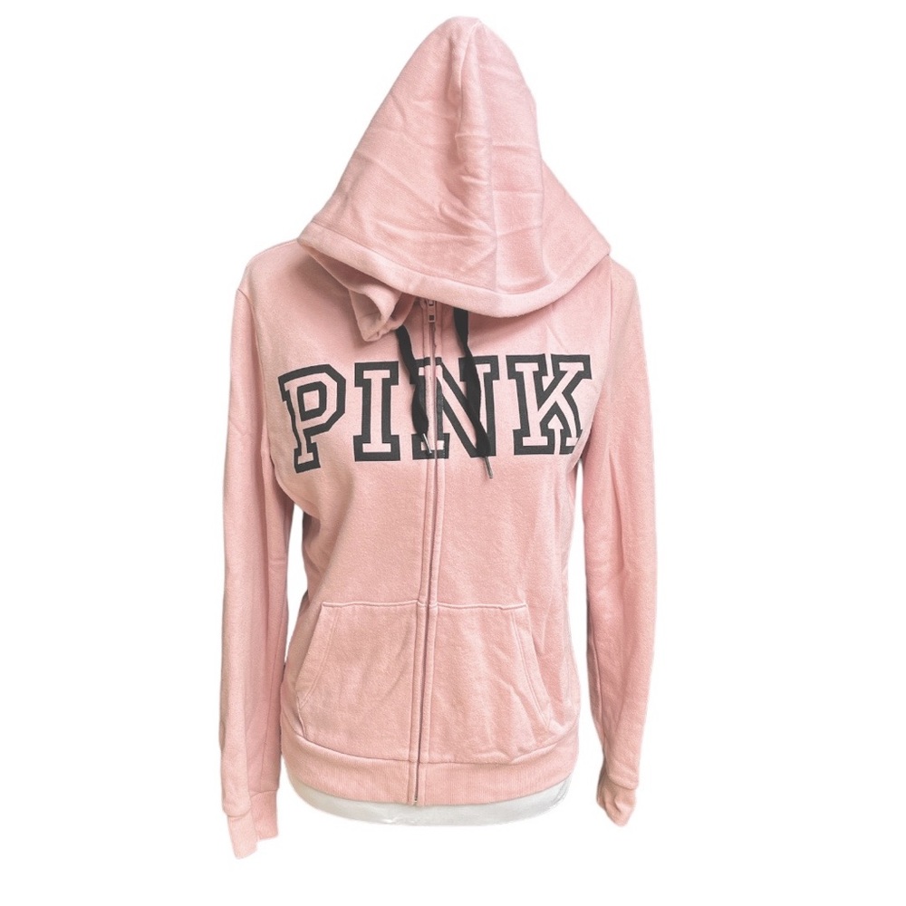 PINK Victoria’s Secret Zip Up Hooded Sweatshirt Mauve Pink Size XSmall
